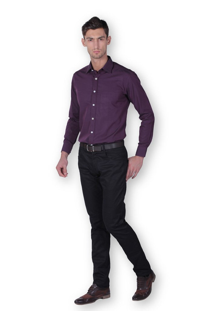 DK Purple Full Sleeve Cotton Shirt