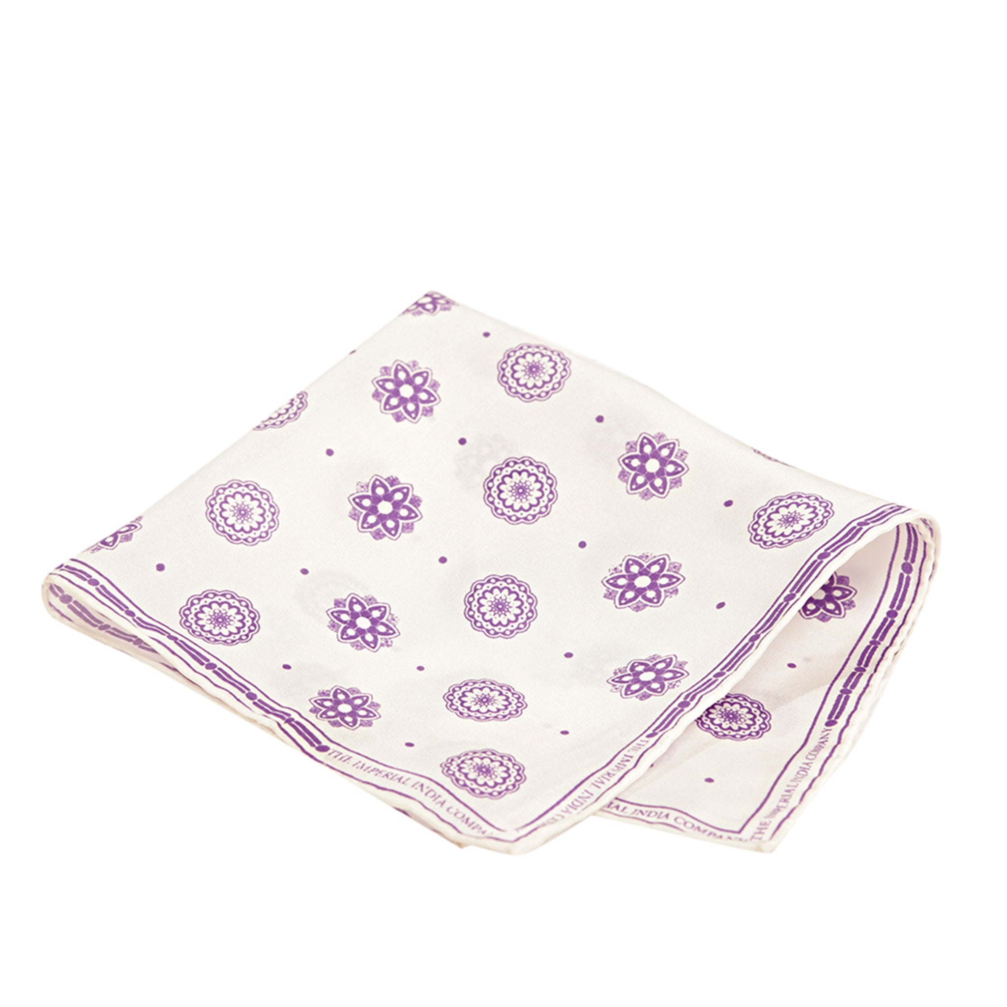Silk Printed Purple Pocket Square