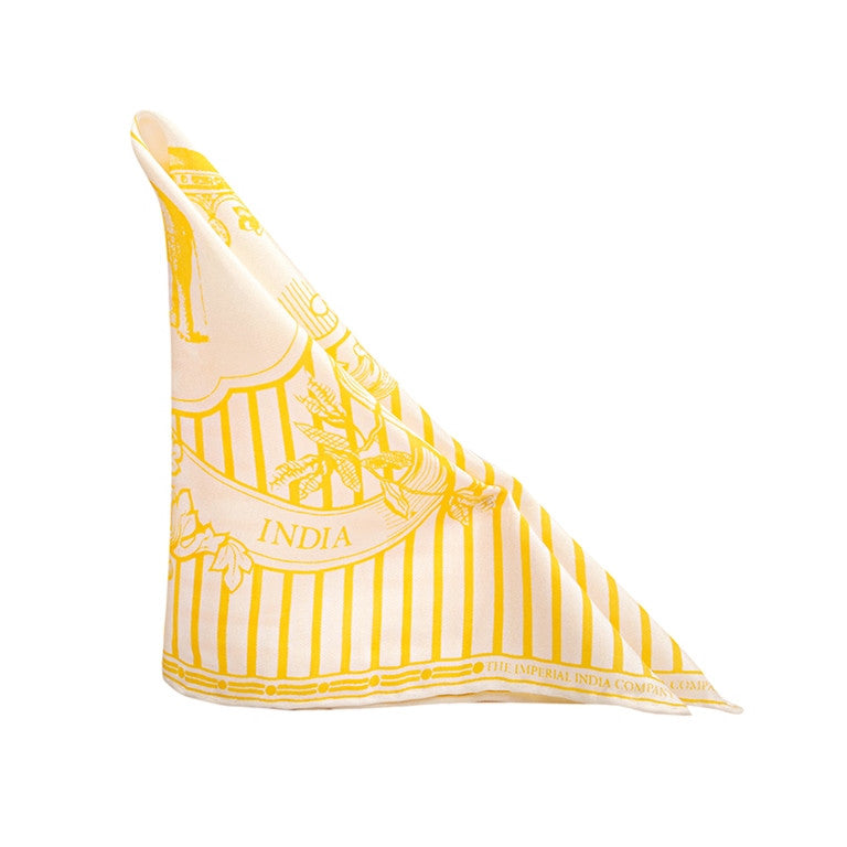 Yellow Stripped Pocket Square