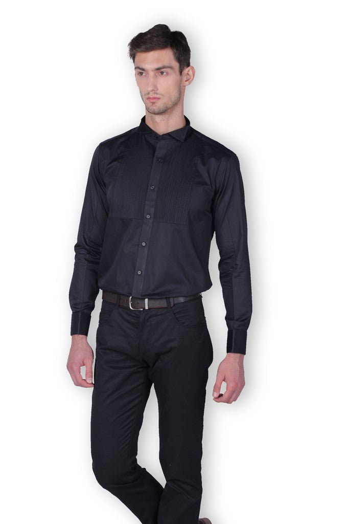 Men's Cotton Black Antonio Full Sleeve Shirt