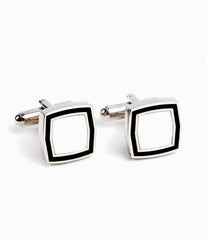 Imported black and white cufflinks